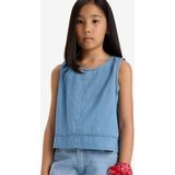 DeFacto %100 Pamuk Kolsuz Jean Bluz Kız Çocuk E6194A825SM - Mavi-NM28 - 7 - 8 Yaş
