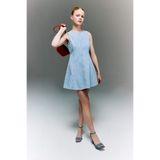 DeFacto %100 Pamuk Kolsuz Mini Jean Elbise H6341AX26SM