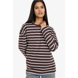 Defacto %100 Pamuk Loose Fit Çizgili Sweatshirt F7758ax26spbn338 Kahve-bn338