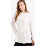 DeFacto %100 Pamuk Loose Fit Tunik F4850AX26SP - Ekru-ER105 - XL