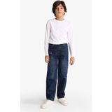 DeFacto %100 Pamuk Loose Fit Yırtık Detaylı Düz Paça Jean Pantolon Erkek Çocuk G3069A825WN - Mavi-NM34 - 13 - 14 Yaş