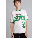 DeFacto %100 Pamuk NBA Boston Celtıcs New Regular Fıt Bisiklet Yaka Kısa Kollu Tişört Erkek Çocuk H2899A826H