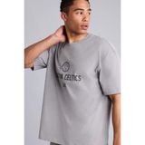 DeFacto %100 Pamuk NBA Boston Celtics Oversize Kısa Kollu Tişört G0915AX26SM - Gri-GR67 - 2XL