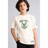 DeFacto %100 Pamuk NBA Milwaukee Bucks Tişört Erkek Çocuk G7618A826SM - Ekru-ER117 - 11 - 12 Yaş