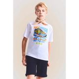 DeFacto %100 Pamuk New Regular Fit Bisiklet Yaka Baskılı Kısa Kollu Tişört Erkek Çocuk H4327A826HS - Beyaz-WT34 - 7 - 8 Yaş