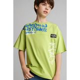 DeFacto %100 Pamuk New Regular Fit Bisiklet Yaka Baskılı Kısa Kollu Tişört Erkek Çocuk H5710A826HS - Yeşil-GN697 - 5 - 6 Yaş