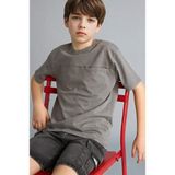 DeFacto %100 Pamuk New Regular Fit Bisiklet Yaka Kısa Kollu Tişört Erkek Çocuk G9417A826SM - Gri-GR309 - 13 - 14 Yaş