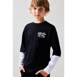 DeFacto %100 Pamuk New Regular Fit Bisiklet Yaka Uzun Kollu Siyah Tişört Erkek Çocuk H7087A826AU - Siyah-BK81 - 5 - 6 Yaş