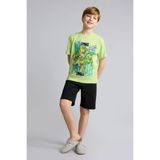 DeFacto %100 Pamuk Ninja Turtles-Retro Kısa Kollu Tişört Şort Alt 2'li Pijama Takımı Erkek Çocuk H8008A826HS - Yeşil-GN597 - 8 - 9 Yaş