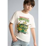 DeFacto %100 Pamuk Ninja Turtles-Retro New Regular Fit Bisiklet Yaka Kısa Kollu Tişört Erkek Çocuk H3515A826SM - Ekru-ER105 - 9 - 10 Yaş