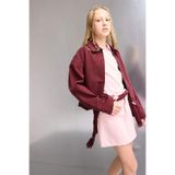DeFacto %100 Pamuk Okul Gabardin Fermuarlı Crop Ceket Kız Çocuk F7517A825AU