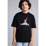 DeFacto %100 Pamuk One Piece Oversize Tişört Erkek Çocuk G8912A826SM - Siyah-BK81 - 8 - 9 Yaş