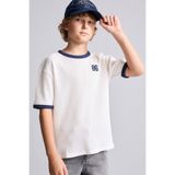 DeFacto %100 Pamuk Overshirt Fit Bisiklet Yaka Kontrast Biyeli Baskılı Waffle Kısa Kollu Tişört Erkek Çocuk