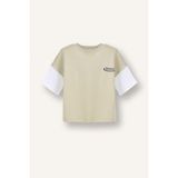 DeFacto %100 Pamuk Oversize Baskılı Tişört Erkek Bebek G7481A526SM - Haki-KH479 - 18 - 24 Ay