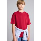 DeFacto %100 Pamuk Oversize Bisiklet Yaka Kısa Kollu Basic Tişört Erkek Çocuk G6486A826AU - Bordo-BR196 - 7 - 8 Yaş