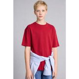 DeFacto %100 Pamuk Oversize Bisiklet Yaka Kısa Kollu Basic Tişört Erkek Çocuk G6486A826AU - Bordo-BR196 - 8 - 9 Yaş