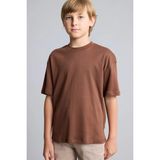 DeFacto %100 Pamuk Oversize Bisiklet Yaka Kısa Kollu Basic Tişört Erkek Çocuk G6486A826AU - Kahve-BN317 - 5 - 6 Yaş