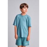 DeFacto %100 Pamuk Oversize Bisiklet Yaka Kısa Kollu Tişört Erkek Çocuk G6486A826SM - Mavi-BE805 - 7 - 8 Yaş