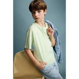 DeFacto %100 Pamuk Oversize Bisiklet Yaka Kısa Kollu Tişört Erkek Çocuk G6486A826SM - Yeşil-GN1207 - 9 - 10 Yaş