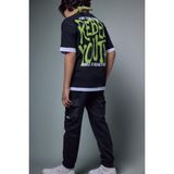 DeFacto %100 Pamuk Oversize Bisiklet Yaka Kısa Kollu Tişört Erkek Çocuk G9726A826SM - Siyah-BK81 - 9 - 10 Yaş