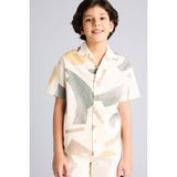 DeFacto %100 Pamuk Oversize Desenli Gömlek Erkek Çocuk G6728A826SM - Ekru-ER105 - 11 - 12 Yaş