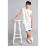 DeFacto %100 Pamuk Oversize Elastik Bel Ekru Şort Erkek Çocuk H8241A826HS - 13 - 14 Yaş