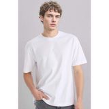 DeFacto %100 Pamuk Oversize Geniş Kalıp Bisiklet Yaka Basic Düz Kısa Kollu Beyaz Tişört E6885AXNS - Beyaz-WT34 - 2XL