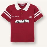 DeFacto %100 Pamuk Oversize Kısa Kollu Polo Tişört Erkek Bebek G7483A526SM - Bordo-BR468 - 4 - 5 Yaş