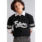 DeFacto %100 Pamuk Oversize Pike Kısa Kollu Polo Tişört Erkek Çocuk G8667A826SM - Siyah-BK81 - 8 - 9 Yaş