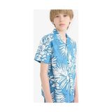 DeFacto %100 Pamuk Oversize Polo Yaka Desenli Kısa Kollu Resort Yaka Mavi Gömlek Erkek Çocuk E2905A825SM - 7 - 8 Yaş - Mavi-BE281