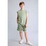 DeFacto %100 Pamuk Oversize Şort Erkek Çocuk H8241A826HS - 7 - 8 Yaş - Yeşil