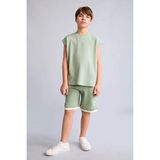 DeFacto %100 Pamuk Oversize Şort Erkek Çocuk H8241A826HS - 8 - 9 Yaş - Yeşil
