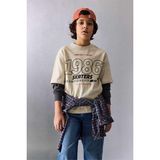 DeFacto %100 Pamuk Oversize Tişört Erkek Çocuk G8012A826SP - Bej-BG31 - 13 - 14 Yaş