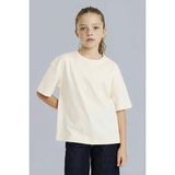 DeFacto %100 Pamuk Oversize Tişört Kız Çocuk G0882A826SM - Ekru-ER98 - 8 - 9 Yaş