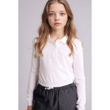 DeFacto %100 Pamuk Polo Tişört Kız Çocuk J0010A626SP - Beyaz-WT34 - 7 - 8 Yaş