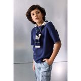 DeFacto %100 Pamuk Premium Oversize Kalın Tişört Erkek Çocuk G6486A826SM - Lacivert-NV31 - 5 - 6 Yaş