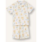 DeFacto %100 Pamuk Regular Fit 2'li Ayıcıklı Beyaz Pijama Takımı Erkek Çocuk H5379A526HS - Ekru-ER118 - 2 - 3 Yaş