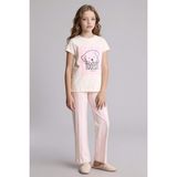 DeFacto %100 Pamuk Regular Fit 2'li Sarı Pijama Takımı Kız Çocuk H0153A826SP - Ekru-ER233 - 7 - 8 Yaş