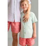 DeFacto %100 Pamuk Regular Fit Apaş Yaka Poplin Kısa Kollu Gömlek Erkek Çocuk H5738A826HS - Yeşil-GN1180 - 13 - 14 Yaş