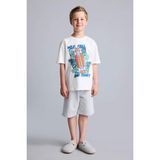 DeFacto %100 Pamuk Regular Fit Baskılı 2'li Ekru Pijama Takımı Erkek Çocuk H8045A826HS - Ekru-ER105 - 13 - 14 Yaş