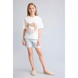 DeFacto %100 Pamuk Regular Fit Baskılı 2'li Pembe Pijama Takımı Kız Çocuk H5585A826SM - Beyaz-WT34 - 8 - 9 Yaş