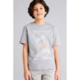 DeFacto %100 Pamuk Regular Fit Bisiklet Yaka Baskılı Kısa Kollu Tişört Erkek Çocuk H4422A826SM - Gri-GR265 - 9 - 10 Yaş