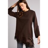 DeFacto %100 Pamuk Regular Fit Bisiklet Yaka Kısa Kollu Tunik H0910AX26SM - Kahve-BN319 - XL