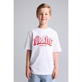 DeFacto %100 Pamuk Regular Fit Bisiklet Yaka Türkiye Baskılı Kısa Kollu Beyaz Tişört Erkek Çocuk I4111A826HS - Beyaz-WT34 - 8 - 9 Yaş