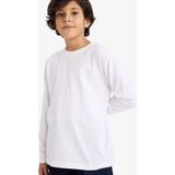 DeFacto %100 Pamuk Regular Fit Bisiklet Yaka Uzun Kollu Tişört Erkek Çocuk K1686A626SP - Beyaz-WT34 - 8 - 9 Yaş