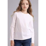 DeFacto %100 Pamuk Regular Fit Bisiklet Yaka Uzun Kollu Tişört Kız Çocuk G0860A826SP - Beyaz-WT34 - 7 - 8 Yaş