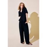 DeFacto %100 Pamuk Regular Fit Brode Siyah Plaj Pantolonu H0881AX26SM - Siyah-BK27