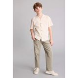 DeFacto %100 Pamuk Regular Fit Düz Paça Pantolon Erkek Çocuk H5770A826SM - Haki-KH404 - 5 - 6 Yaş