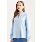 DeFacto %100 Pamuk Regular Fıt Flamlı Bluz D8809AX25SP