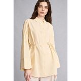 DeFacto %100 Pamuk Regular Fit Flamlı Uzun Kollu Bej Tunik H1868AX26SM - Bej-BG363 - 2XL
